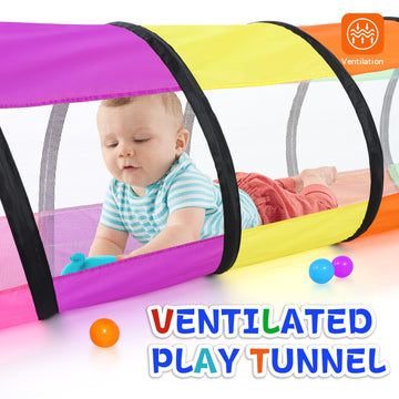 Colorful Baby Play Tunnel For Toddlers With 2 Mesh Sides, Kids Crawling Tunnel Play Tent Pop Up Toddlers Tunnel, Cat Tunnel For Dogs Pets Indoor Outdoor Toy Gift