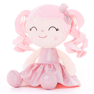 Gloveleya Baby Dolls Soft Snuggly Doll First Baby Girl Gifts Plush Doll With Sparkling Dress Pink 12Inches Pearlescent Series