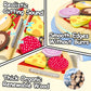 Wooden Pizza Toys for Kids, 24Pcs Cutting Toy Pizza Play Food Set, Pretend Play Kitchen Accessories Wood Cooking Toys for 3 4 5