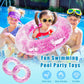 Whaline 4Pcs Inflatable Pool Floats Toys Clear Swim Tubes Rings Glitter Hot Pink Pool Tube For Teen Boys Girls Outdoor Summer Sw