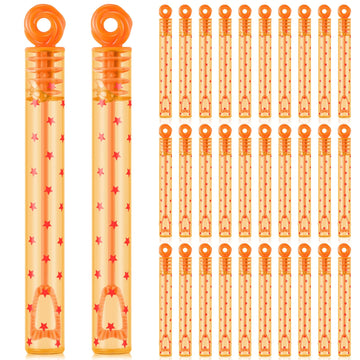 Rotatingpals 32 Pcs Red Star Print Bubble Wands Orange Bubble Wands for Party Favors Summer Activity Birthday Gifts School Prize