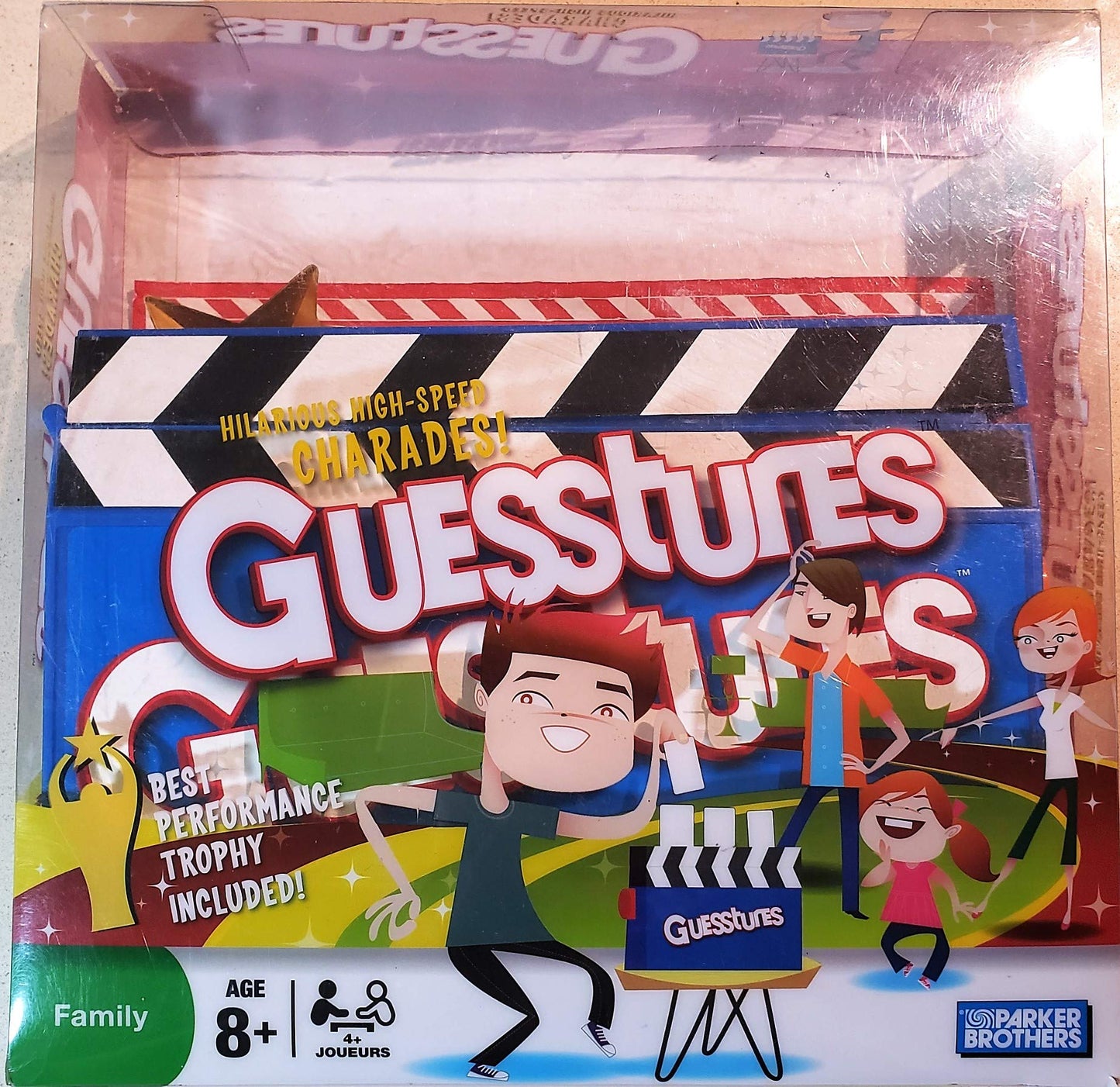 Hasbro Parker Brothers Guesstures Game - Small Size, Paper Material, Model 4257