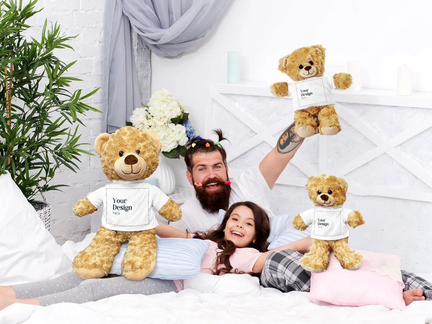 Spreadpassion Personalized Teddy Bear, Custom Teddy Bear, Stuffed Animal With Customized Text+Image, Custom Names Personalized G