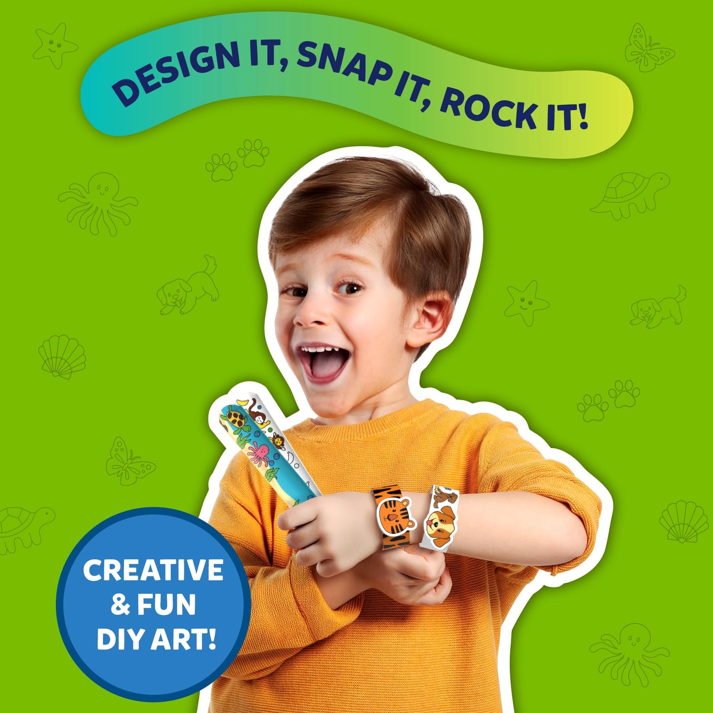 Skillmatics Craft Activity - Snap Bandz, Animals, DIY Jewelry Art & Craft Activity, Mess-Free, Creative Kit, 8 Bands (8.6), Gift