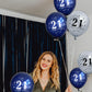 UniBirthLon 18Pcs 21st Birthday Balloons Set, Navy Blue & Silver, Rubber Latex, Confetti Decorations for Men & Women Party Decor