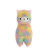 AngelGift Plush Alpaca Stuffed Toy - Cuddly 7" Orange Rainbow Animal