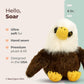 Bearington Soar Plush Stuffed Animal Bald Eagle, 6 Inches