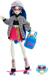 Monster High Ghoulia Yelps Doll - 10.3" Posable, Blue Hair, Multicolor, Model HHK58, Includes Pet & Accessories