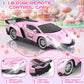 Growsland Remote Control Car for Girls, 1:18 Pink RC Cars Toys for Kids Girl Electric Vehicle Toy Car Hobby Racing Car with Ligh
