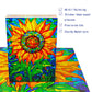 Bgraamiens Puzzle-Glass Sun Flower-1000 Pieces Rectangle Puzzle Stained Glass Art Color Challenging Beautiful Jigsaw Puzzles For Adults And Kids(Glass Sun Flower)