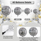 TONIFUL 16Pcs Large Disco 4D Giant Round Foil Balloon 4D Mirror Metallic Mylar Sephere Balloons for Christmas New Year Birthday
