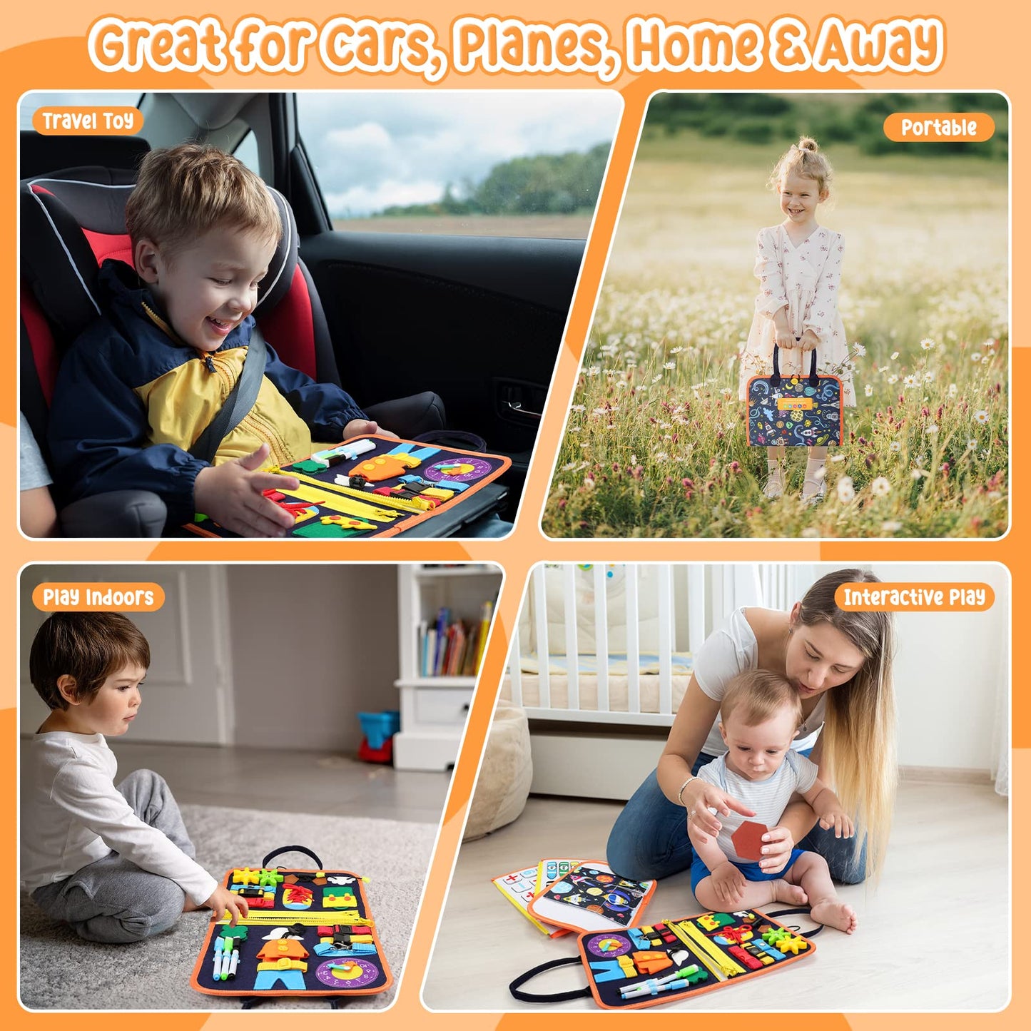 Toddler Busy Board, Montessori Busy Board For Toddlers 3+ Years Old, Sensory Activity Board For Fine Motor Skills, Sensory Board