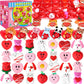 28 Pack Valentine Mochi Squishies Toys and Valentine Cards for Kids, Animal Mochi Squishies Filled Hearts, Kawaii Squishies Stre