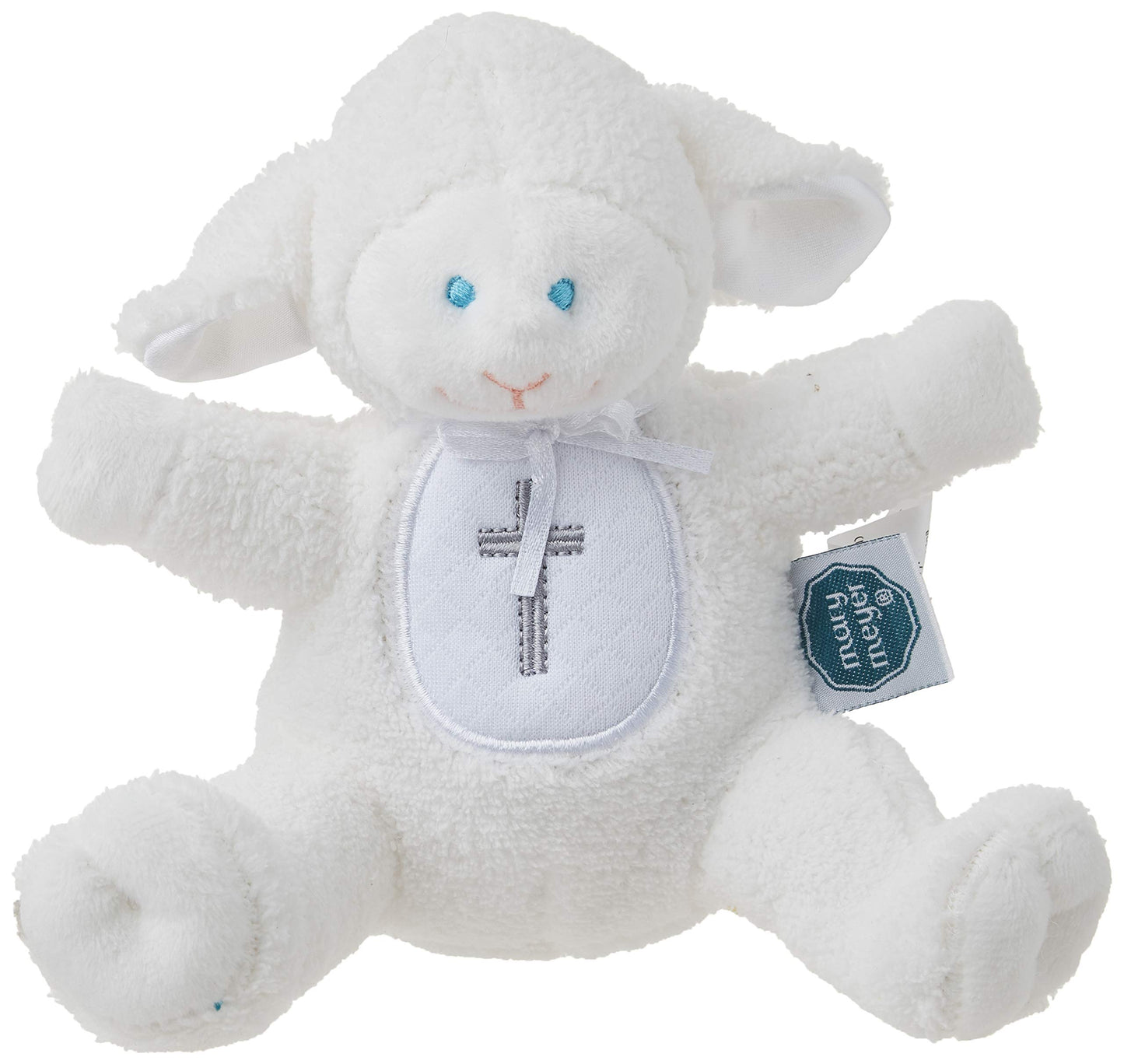 Mary Meyer Baby Rattle Soft Toy, Plush Christening Lamb, 5-Inches, White, Model 56630