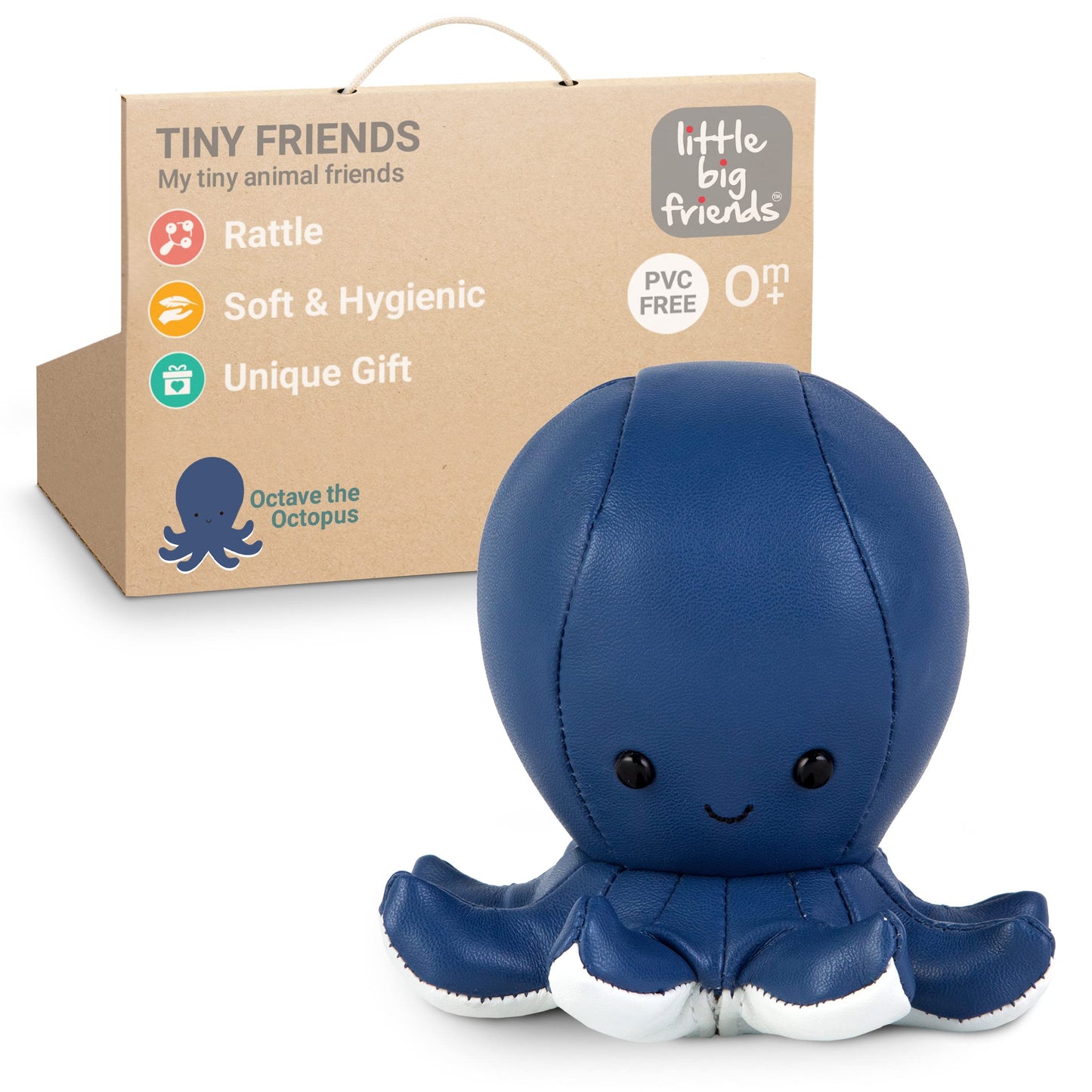 Little Big Friends Tiny Friends | Rattle Toy | Special Stuffed Animal | Easy To Clean | Octave The Octopus