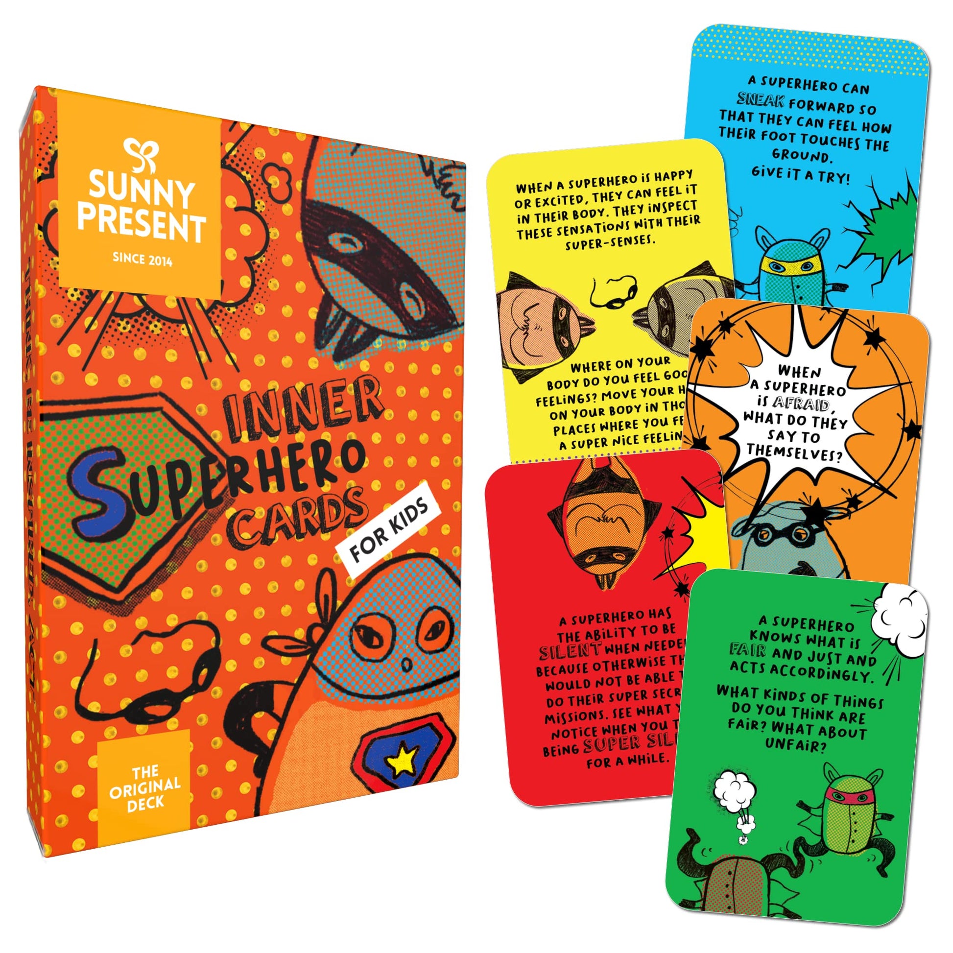 Sunny Present Inner Superhero Cards for Kids - 42 Action Cards to Learn Important Skills Through Play: Emotion & Communication Skills  Discover Talents
