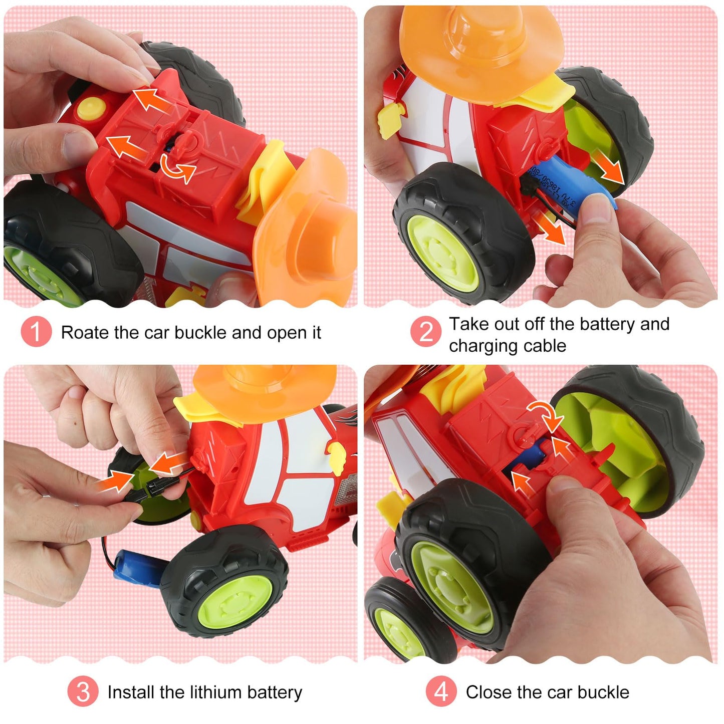 Crazy Jumping Car Toys, Remote Control Car, 2024 New Wireless Stunt Dancing Car with LED Light Music Rocking Tumbling,Rechargeab