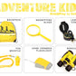 Adventure Kidz Outdoor Exploration Kit, Yellow Backpack, Binoculars, Magnifying Glass, Lensatic Compass, Fox Whistle For Boys And Girls