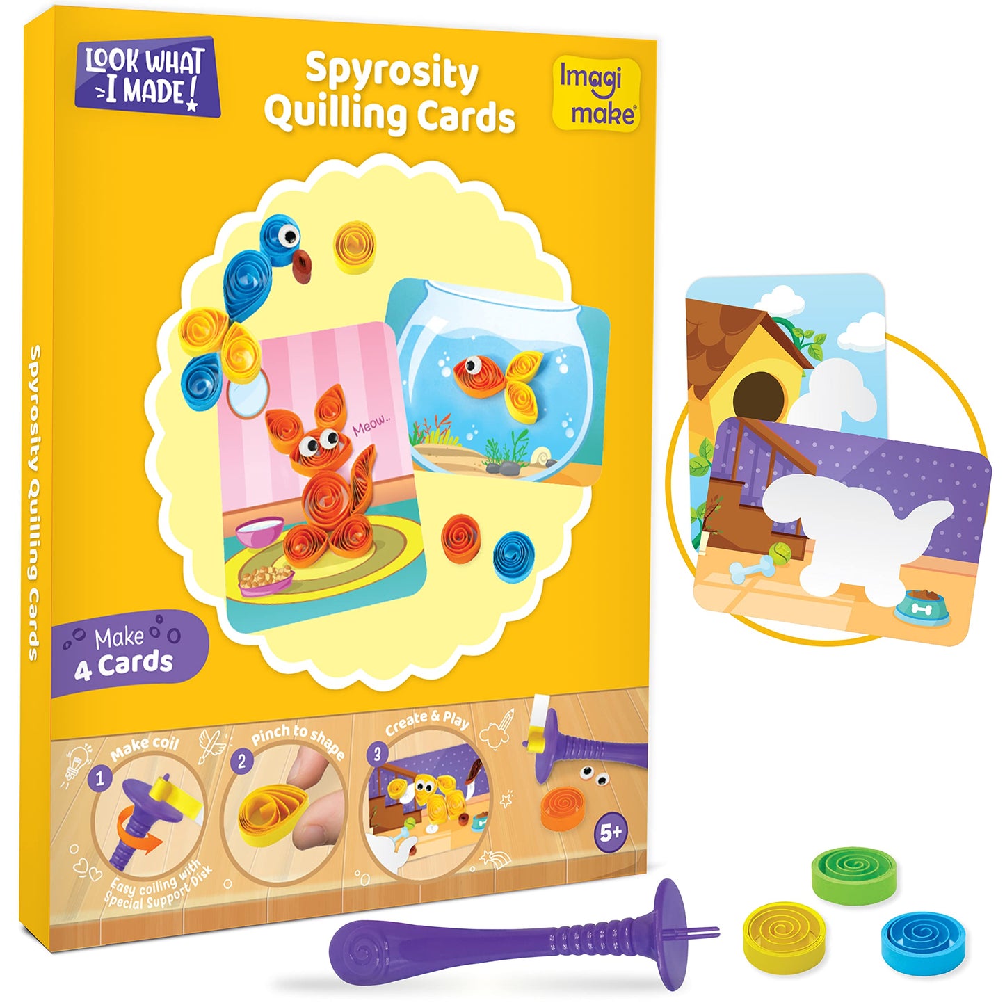 Imagimake 5 in 1 Awesome Craft Kit | Over 15 Projects - Creative DIY Arts & Crafts, Craft Kit for Kids | Gifts for 5 6 7 8 9 10