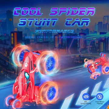 Spider Remote Control Car Rc Cars Toys,Cool Rechargeable Stunt Rc Car With 360 Flips 4Wd Wheel With Bright Light,Fun Outdoor Toy