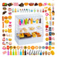 152Pcs Miniature Bakery Cake Stand Display Cabinet With Food Set Mini Counter Toy Supermarket Shelf Dessert For 1:12 Doll House 