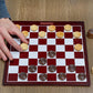 Attatoy Classic Stackable Wooden Checkers In Natural Wood Color (24 Pieces); With Drawstring Cloth Storage Bag, 1 1/8 Inch