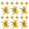 TONIFUL 18Pcs 22Inch Gold Large Explosion Star Mylar Balloons and 10Inch Four Pointed Star Balloons Set for Christmas New Year B