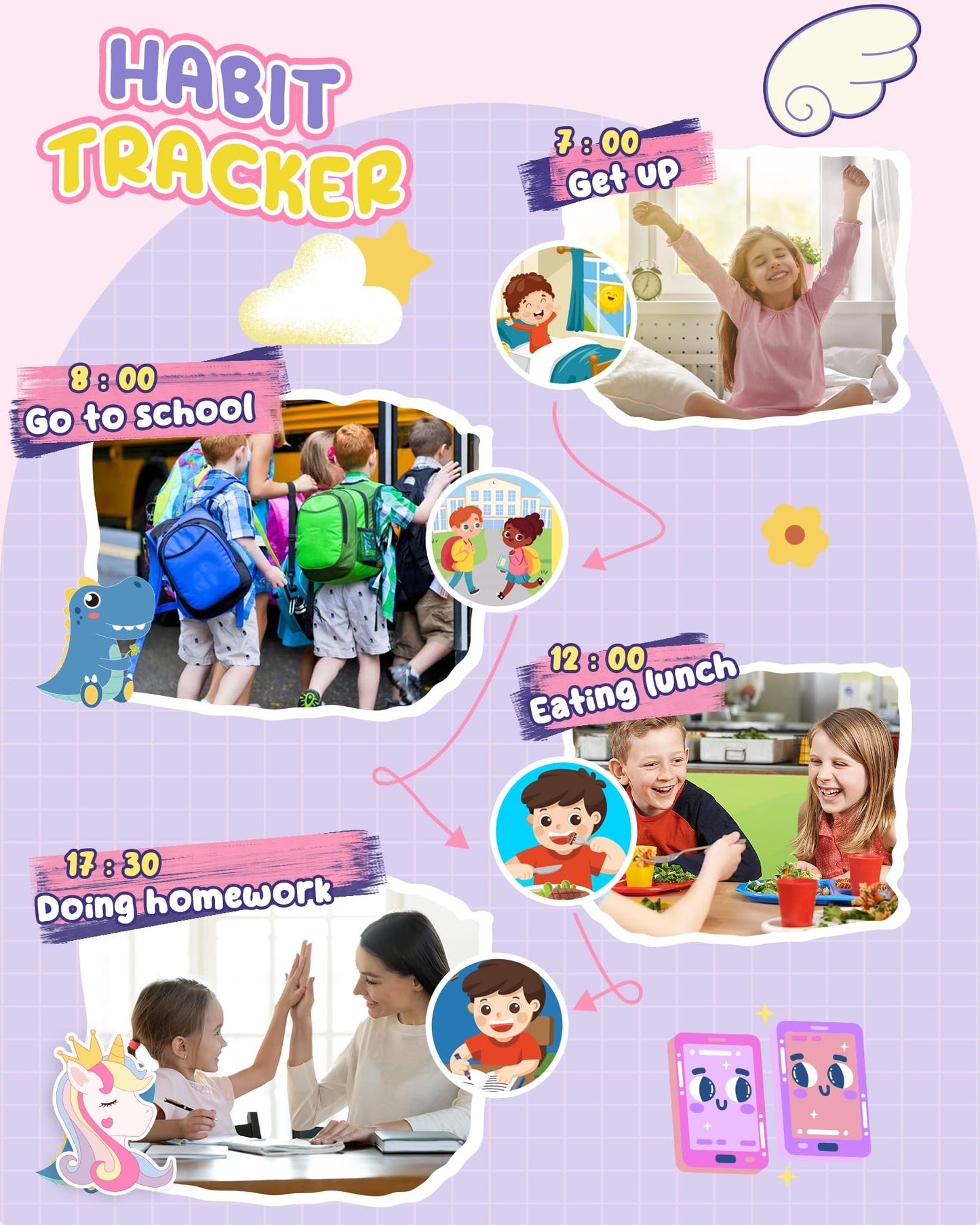 UCIDCI Kids Smart Phone Toys for Girls Ages 3-7 with Dual Camera - Toddler Phone Toys with Learning Games, Travel Toys with MP3
