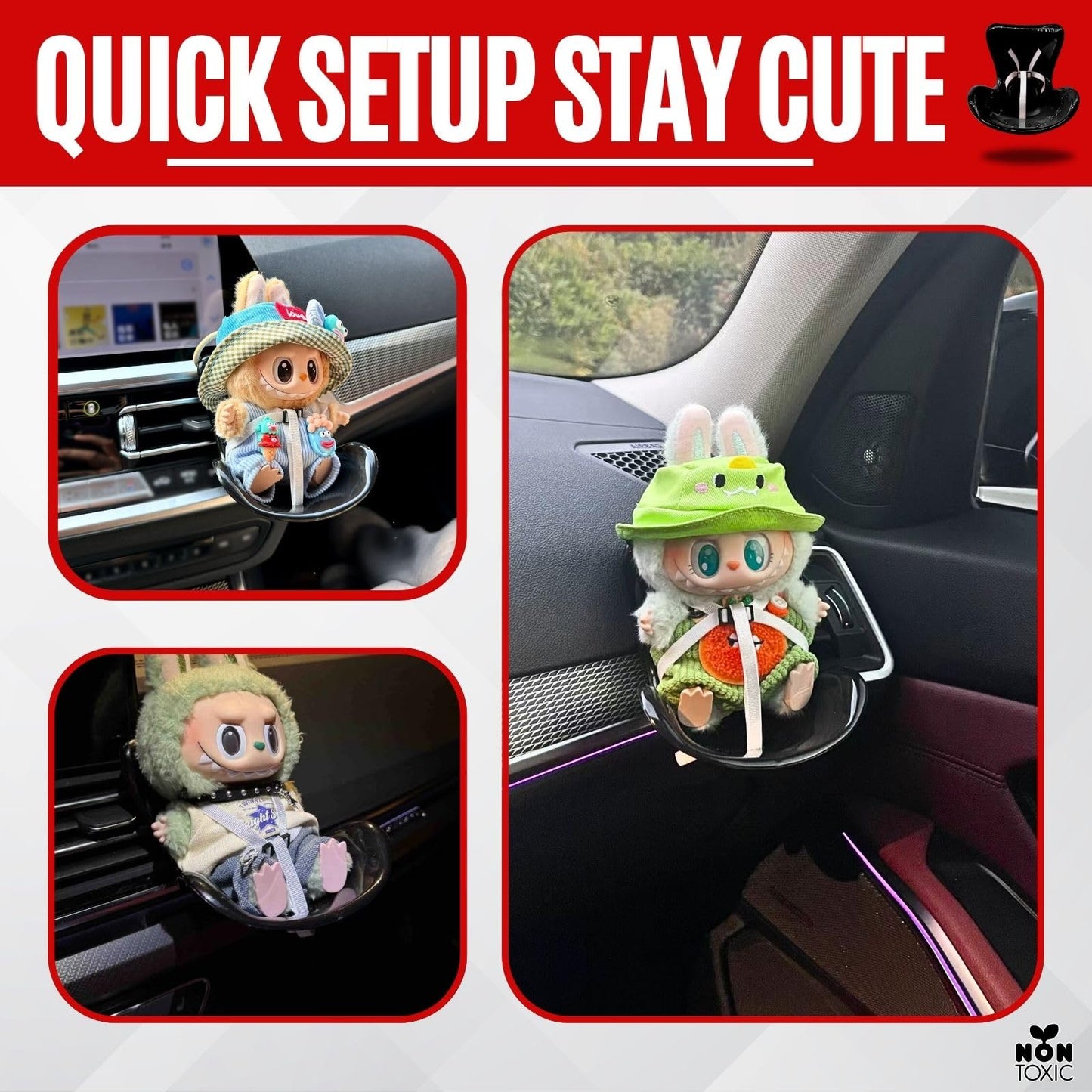 Accessories For Labubu Dolls, Have A Seat For Labubu Doll, Doll Vent Car Seat,Suitable For Displaying And Protecting Labubu Doll