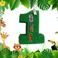 Apinata4U Large Green Number One Pinata, Jungle Theme For Kids Party, Animal Print Birthday Party, Boys And Girls 1St Birthday, Safari Theme Party Decor, Party Favor For Kids, 20 X16 X 4 Inches
