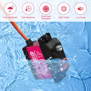 40KG High Torque RC Servo Digital Servo Full Metal Gear Waterproof with 25T Servo Horn Compatible with 1/8, 1/10, 1/12 RC Car Cr