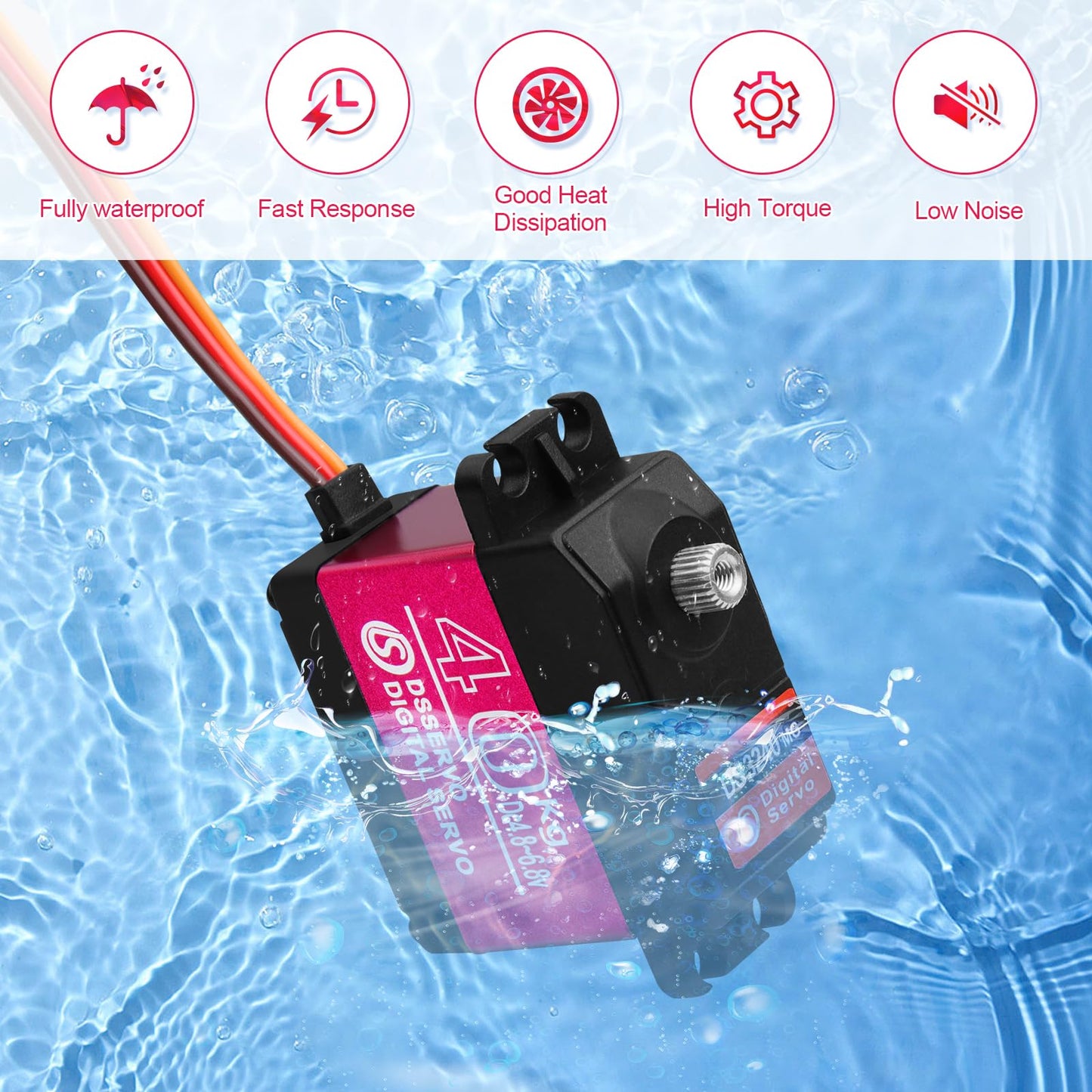 40Kg High Rc Servo High Torque Servo Motors Digital Servo Waterproof Full Metal Gear Steering Servo With 25T For 1/8 1/10 1/12 R