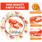 Qyeahkj 100Pcs Crawfish Boil Party Supplies Serve 25 Crawfish Plates Napkins For Lobster Seafood Shrimp Boil Decorations Crawfis