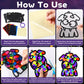 32 Sets Halloween Monster Suncatchers Craft Kit DIY Window Stained Glass Effect Halloween Monster Paper Crafts Home School Class
