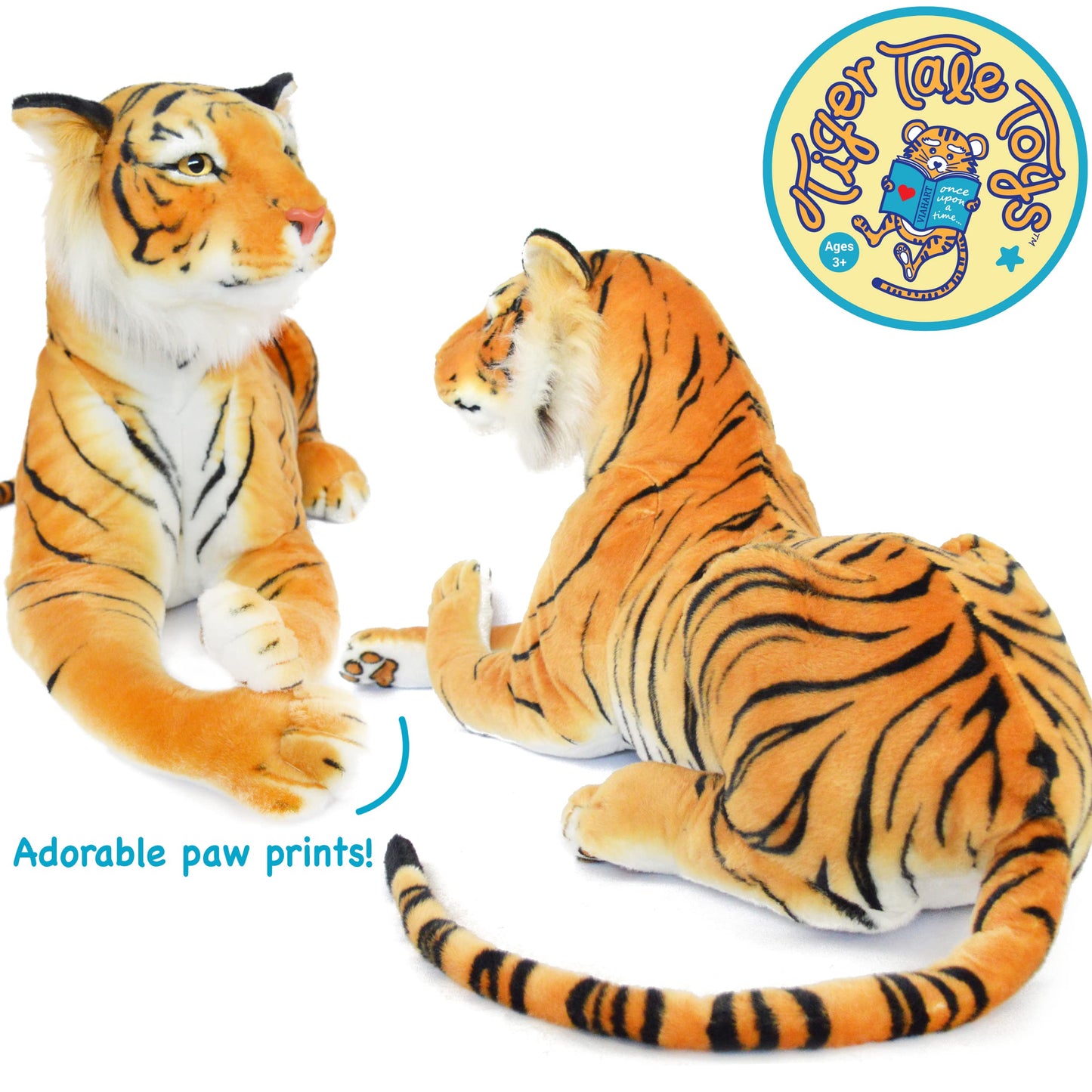 Viahart Rohit The Orange Bengal Tiger - 46 Inch (Tail Measurement Not Included) Big Stuffed Animal Plush Cat - By Tigerhart Toys