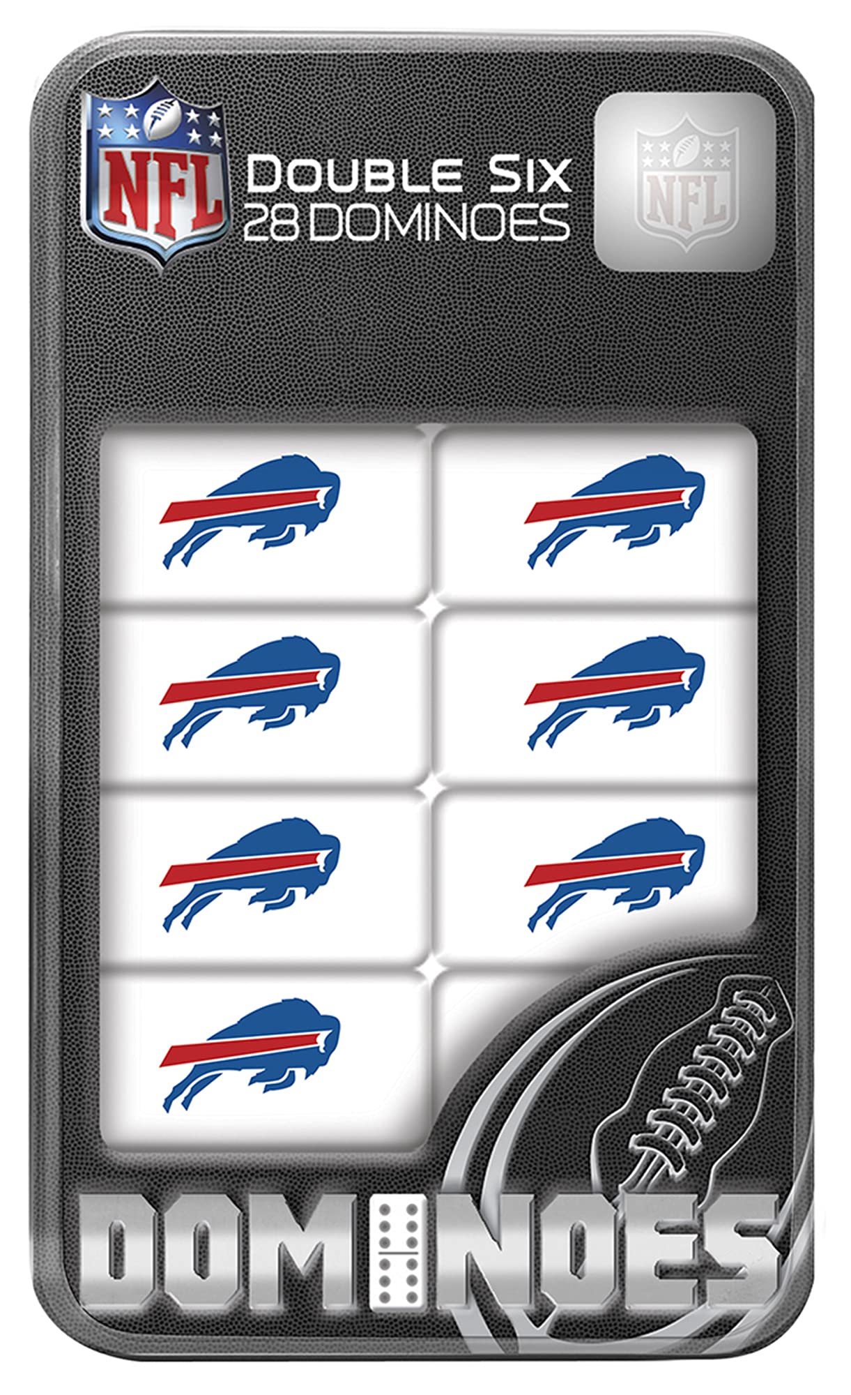 MasterPieces NFL Buffalo Bills Double Six Dominoes Game, One Size, Team Color, Model 41814, Ages 3+