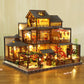 Spilay DIY Dollhouse Miniature with Wooden Furniture DIY Dollhouse Kit Big Japanese Courtyard Model with LED & Music Box 1:24 Scale Creative Room Gift Idea for mature-themed Friend Lover (Yaquan Courtyard)