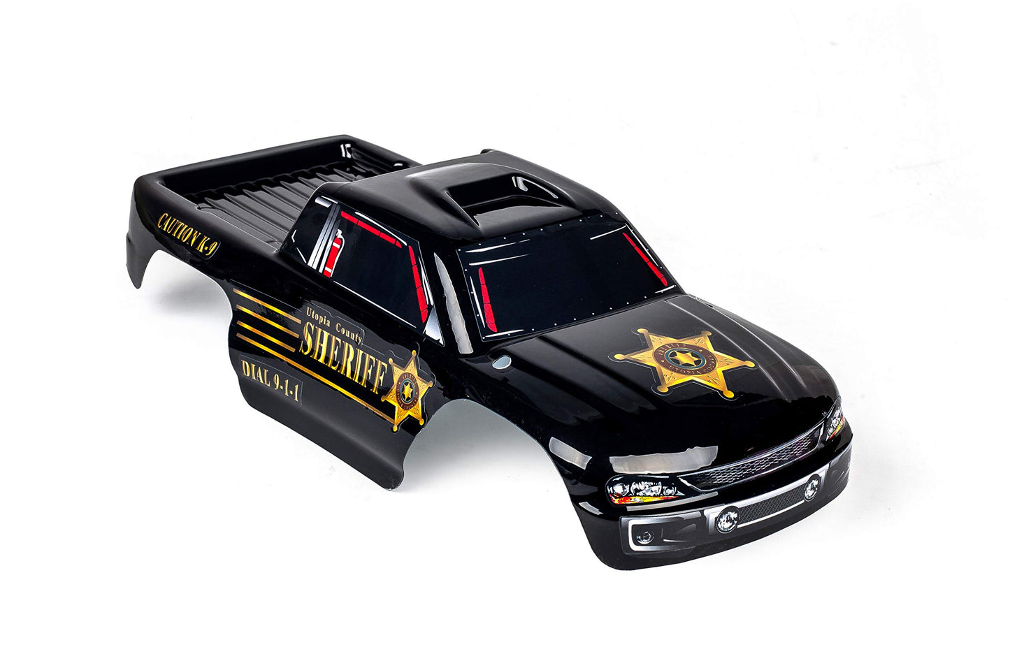 Summitlink Custom Body Compatible For 1/10 Scale Rc Car Or Truck (Truck Not Included) (Police Black)