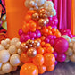 Pink And Orange Balloons Arch Kit, 122 Pcs Hot Pink Orange With Metallic Gold Latex Balloon Garland, Pastel Pink Orange Gold Bal