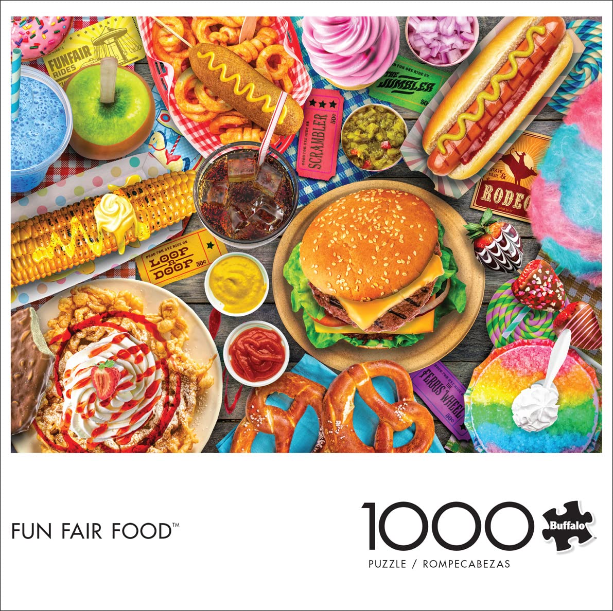Buffalo Games Fun Fair Food 1000 Piece Jigsaw Puzzle - Large Multicolor Cardboard - Model 12729 for Adults, Perfect for Game Nights