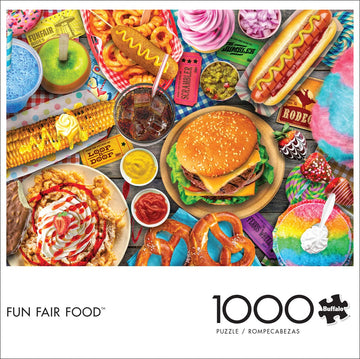 Buffalo Games Fun Fair Food 1000 Piece Jigsaw Puzzle - Large Multicolor Cardboard - Model 12729 for Adults, Perfect for Game Nights