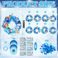 Hollowfly 48 Sets Winter Wreath Craft Kits for Christmas Snowflake Wreath Ornaments Decorations Make Your Own Snowman Santa Foam
