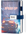 Cagie Diary With Lock For Teens Who Like Supercar Speed Up, Gifts For Teen Girls And Boys 12-18 Securely Guard Secrets Journal W