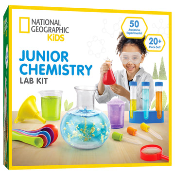 National Geographic Kids Junior Chemistry Set - Complete Early Learning Lab Kit With 50 Science Experiments For Kids And 20+ Lab