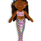 June Garden 15.5" Sparkly Mermaid Layla Plush Doll - Soft Polyester Stuffed Toy for Toddler Girls