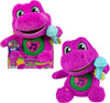 Barney World Toddler Toys by Fisher-Price, Tall Plush, 10.5 -inch Figure with Sounds, Soft Texture for Play, Kids Ages 2+ Years