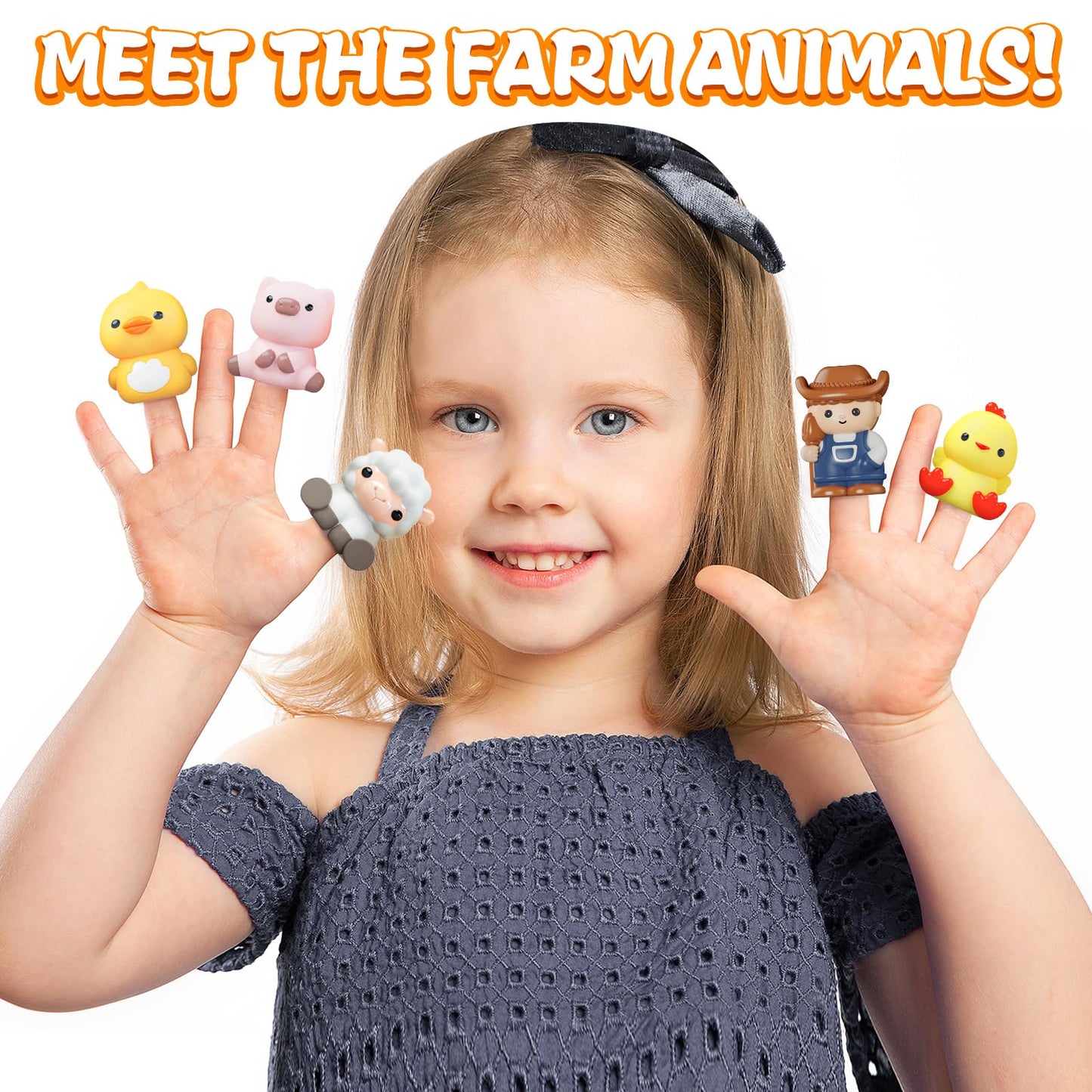 Learning Toy For Toddlers 1 2 3+ Years Old, 20 Pcs Farm Animal Barn Toy & Finger Puppets, Montessori Educational Toy For Kids,10 Animals & 10 Barns For Babies Boys Girls Easter Christmas Birthday Gift