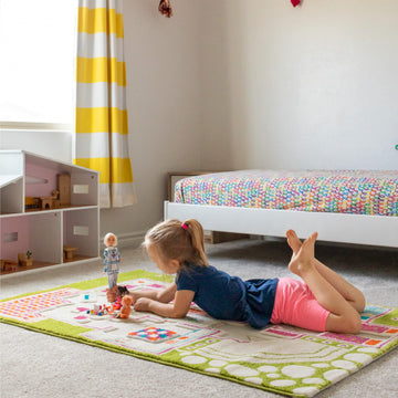 Ivi Playhouse Green 3D Play Mat, Non-Toxic, Stain Resistant, Educational Montessori Activity Toys For Kids, Medium, 59' L X 39' W
