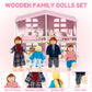 26pcs Wooden Dollhouse Furniture Set with 4 Family Dolls  Pink Dollhouse Accessories for 4 Rooms  Pretend Play Furniture Toy  Birthday Gift for Girls Boys Age 3 4 5 6 Years Old
