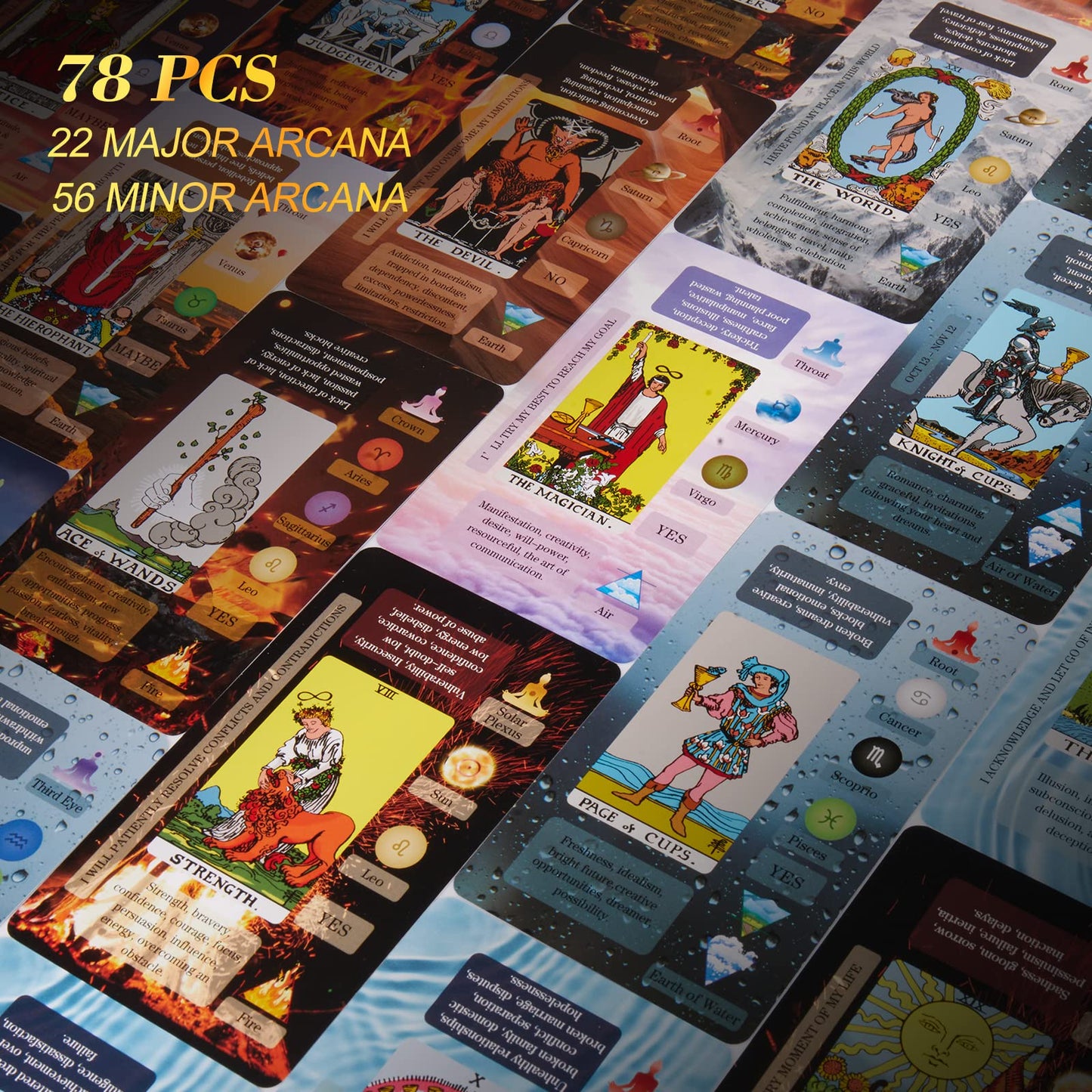 Xsylohxl Tarot Cards For Beginners Tarot Deck With Meanings On Them Training Tarot Deck With Message For Reading Classic Learnin